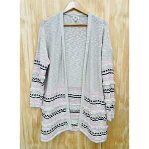 Style & Co. sweater cardigan bohemian nordic scandinavian 100% cotton women L